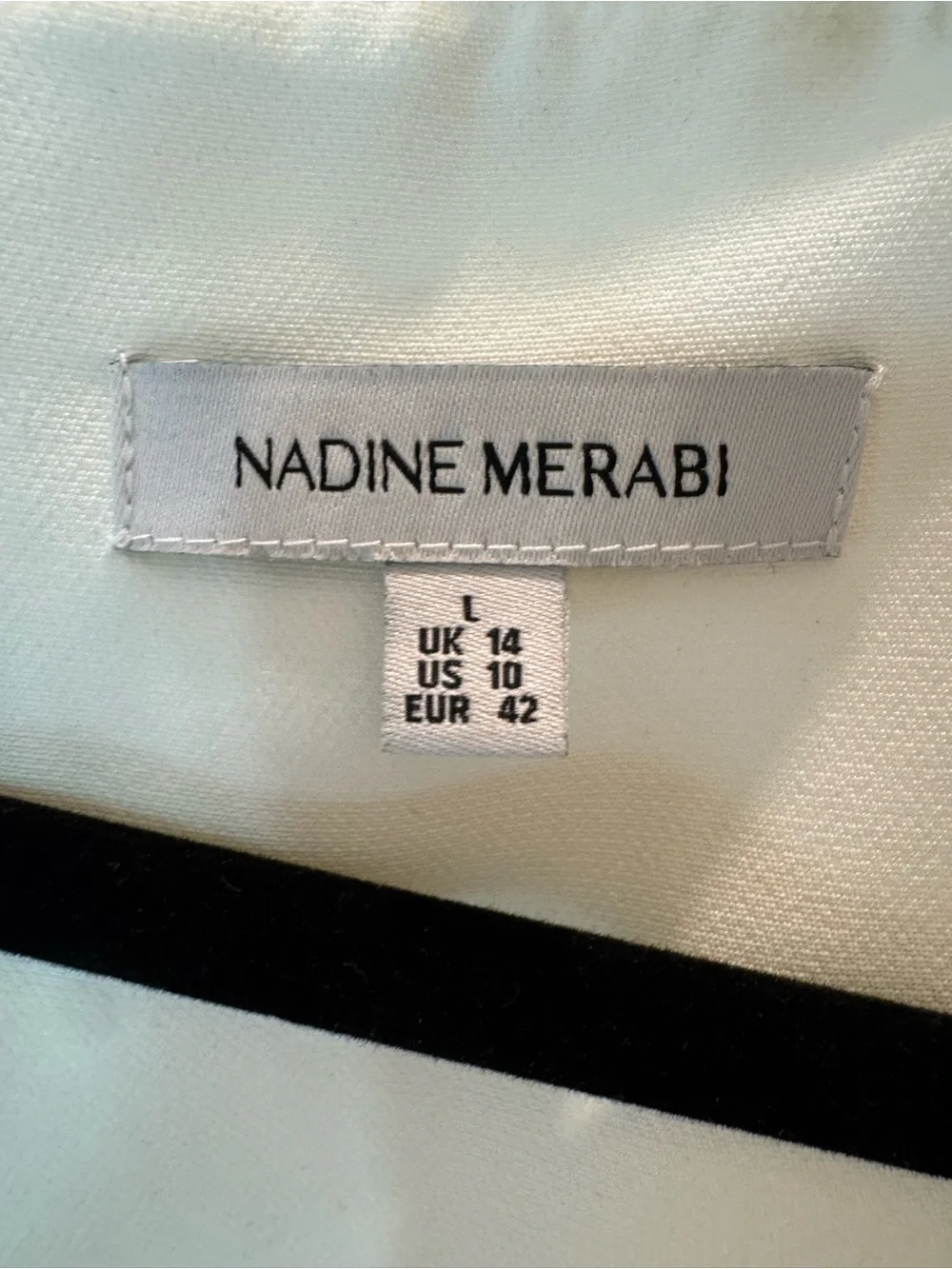 Nadine Merabi White Crystal Embellished Long Sleeve Mini Dress US 10